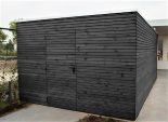 Deens rabat/dubbel rhombus zwart gespoten 28x145x4200 mm - Hout en Bouwmaterialen - 2023