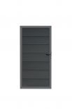 Composiet deur 90 x 180 cm, met vast frame en grijskleurige planken