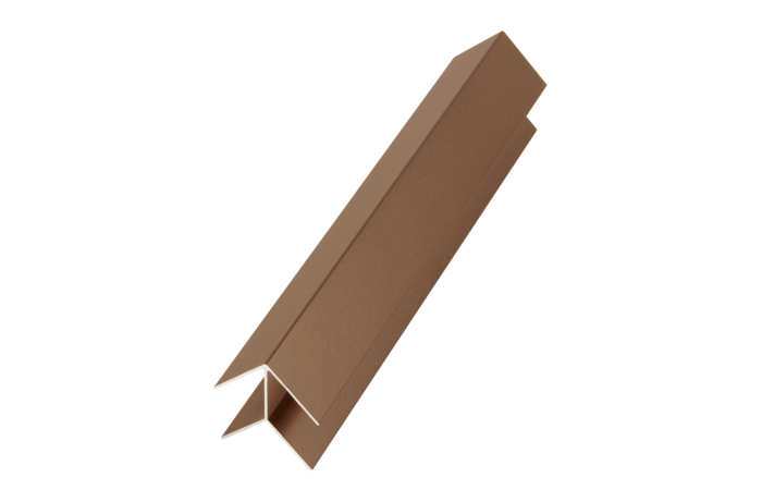 Teakkleurig aluminium hoekprofiel 2900 mm – onderhoudsarme hoekafwerking.