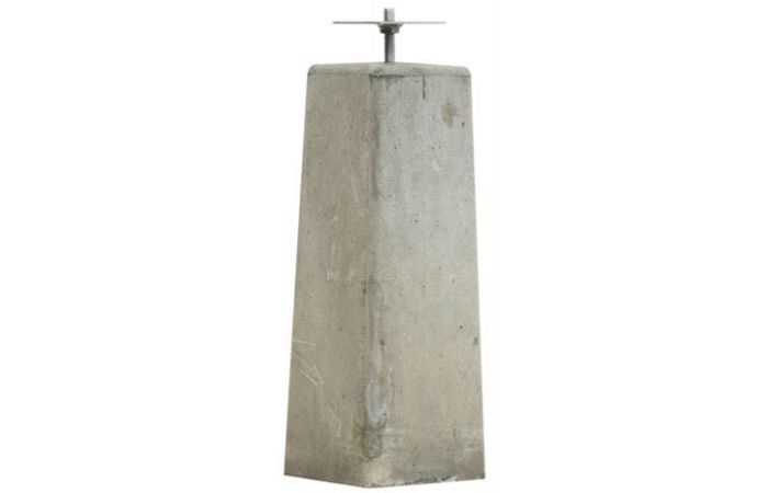 Betonpoer met stelplaat 18/15x50cm grijs