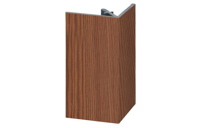 Uitw. rechthoekprofiel Keralit 46x46mm - Bruin red ceder classic nerf