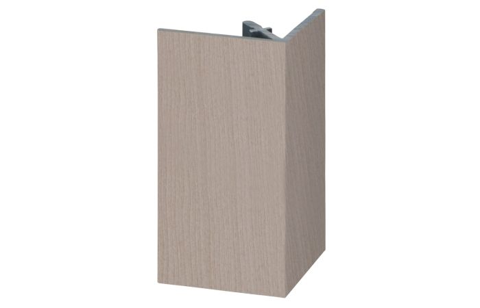 Uitw. rechthoekprofiel Keralit 46x46mm - Vergrijd ceder classic nerf