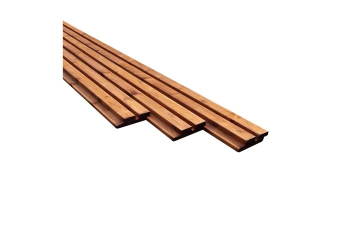 Deens rabat rhombusprofiel bruin geïmpregneerd 26x95x3000 mm