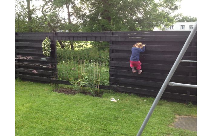 Complete zwart houten schutting 1,8x30m