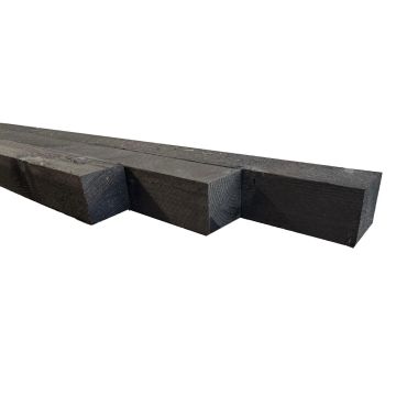 Douglas Lariks 100x100x4000mm paal zwart geïmpregneerd