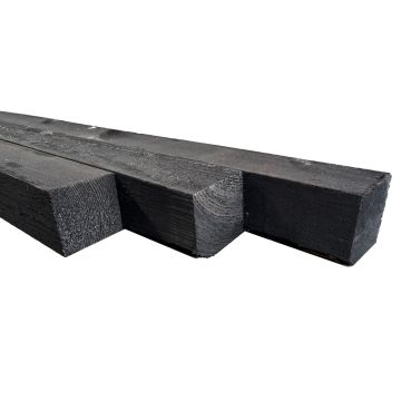 Douglas Lariks 120x120x3000mm paal zwart geïmpregneerd