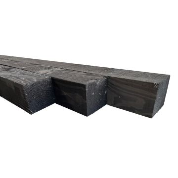 Douglas Lariks 150x150x4000mm paal zwart geïmpregneerd