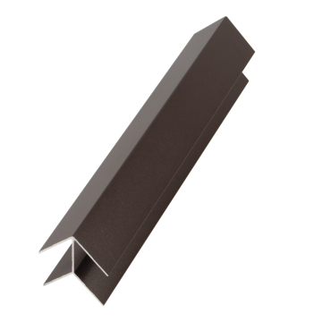 walnootkleurig aluminium hoekprofiel 2900 mm – onderhoudsarme hoekafwerking.