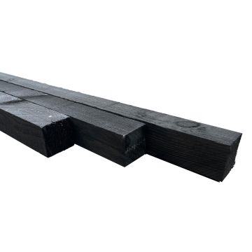 Douglas Lariks 75x75x3000mm paal zwart geïmpregneerd