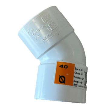 PVC bocht 40mm 45 graden dikwandig
