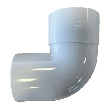 PVC bocht 100mm 87 graden enkelwandig