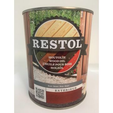 Restol Houtolie Zijdeglans 1L Bruin
