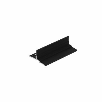Startprofiel horizontaal 22mm. ventilatie - Zwart