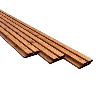 Deens rabat rhombusprofiel bruin geïmpregneerd 26x95x3000 mm