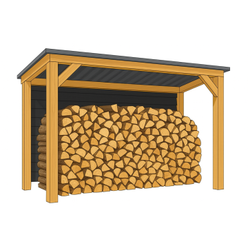 HBM haardhout overkapping - Lariks/Douglas naturel