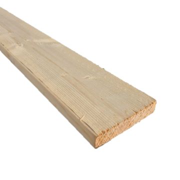 Vuren plank gedroogd en geschaafd met ronde kant 28x150x3000mm
