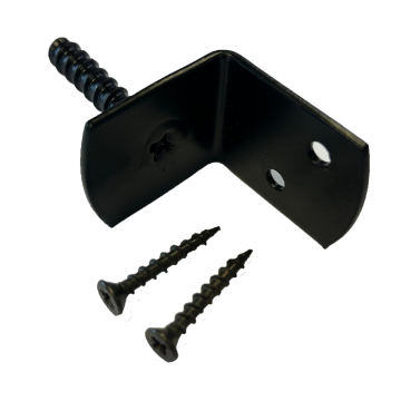 L-beslag inclusief schroeven zwart per stuk