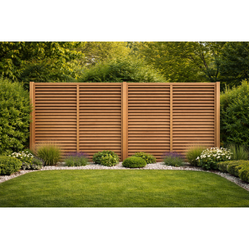 Complete schutting tuinscherm Bangkirai Louvre