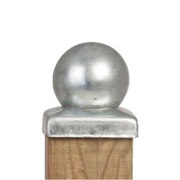 Paalornament bol op plaat verzinkt 9x9cm