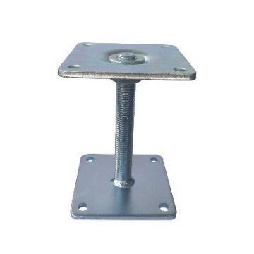 Verstelbare vloerpaalhouder 110x110x6mm verzinkt 