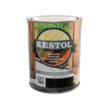 Restol Houtolie Zijdeglans 1L Ebbenzwart