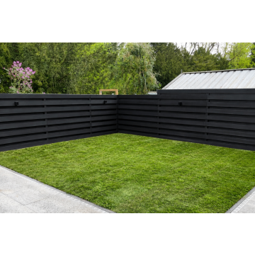 Complete zwart houten schutting 1,8x20m