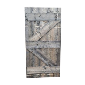 Steigerhouten deur - loftdeur - old look/grijs geïmpregneerd 80x200cm - Hout en Bouwmaterialen - 2023