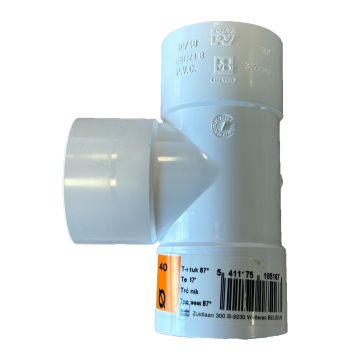PVC T-stuk 40mm 87 graden dikwandig