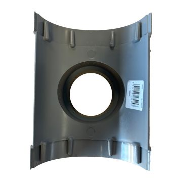PVC T-stuk 105mm haaks grijs voor regenpijp