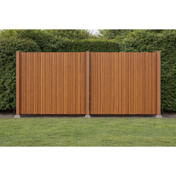 Complete schutting tuinscherm Keruing verticaal (dubbelzijdig)