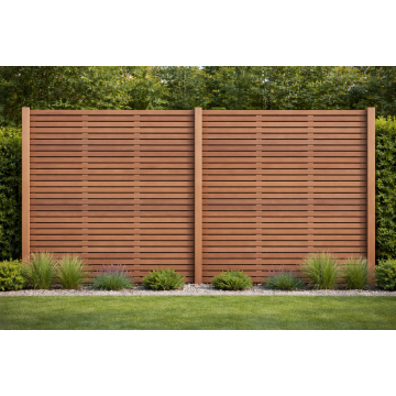 Complete schutting tuinscherm Keruing horizontaal (dubbelzijdig)