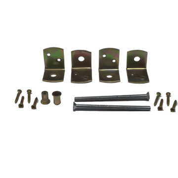 Uni beslag + patentbouten en schroeven 100mm geel verzinkt t.b.v. betonpalen