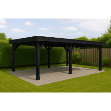 HBM Douglas Overkapping - aan huis of vrijstaand - 600x300 cm - Zwart