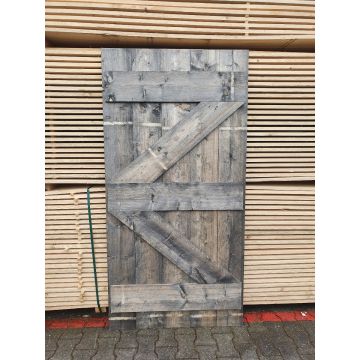 Steigerhouten deur - loftdeur - old look/grijs geïmpregneerd 100x200cm - Hout en Bouwmaterialen - 2023