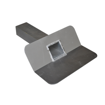Aluminium kiezelbak 6x8cm uitloop 33 cm 45º