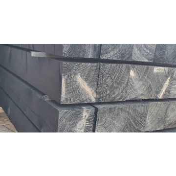 Douglas Lariks 120x120x3000mm paal zwart geïmpregneerd