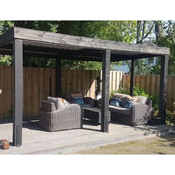 HBM Douglas Overkapping - aan huis of vrijstaand - 300x300 cm - Zwart