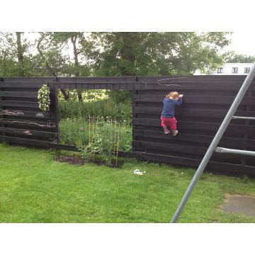 Complete zwart houten schutting 1,8x12m