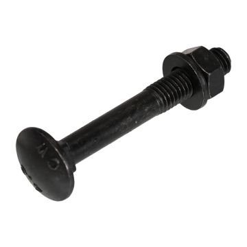 Slotbout met moer en sluitring zwart M8x60mm 25st.