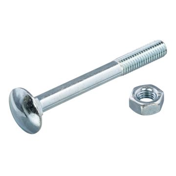 Slotbout met moer verzinkt M6x35mm per stuk