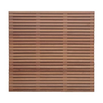 Tuinscherm Hardhout fijn lamel Keruing premium KD 1800x1800 Horizontaal