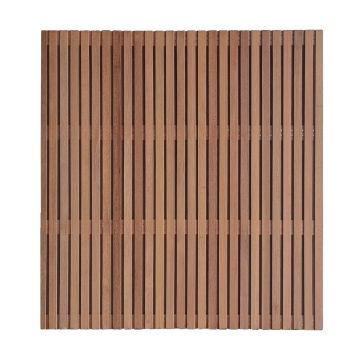 Tuinscherm Hardhout fijn lamel Keruing premium KD 1800x1800 Verticaal