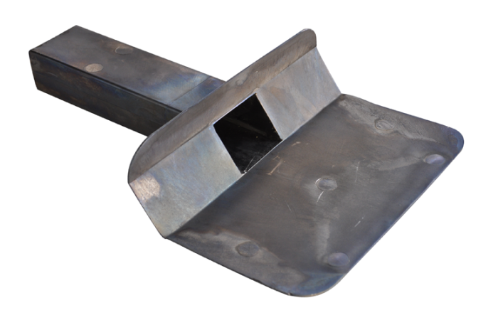 Loden kiezelbak 6x8 cm lang 30 cm 45º