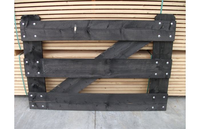 Steigerhouten hek zwart 1mtr(H) 1mtr(B) enkel