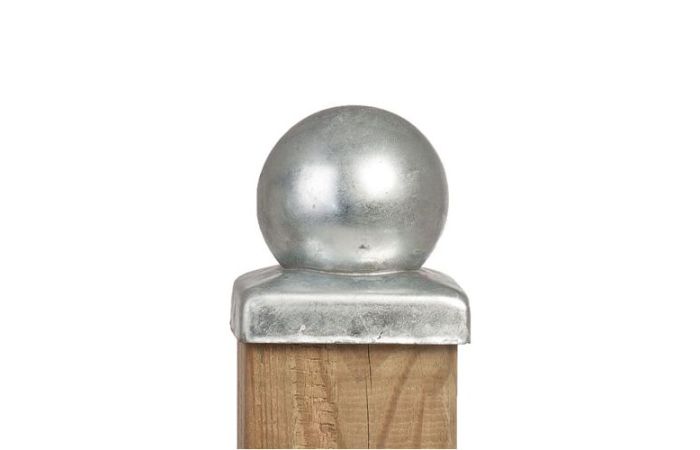 Paalornament bol op plaat verzinkt 7x7cm