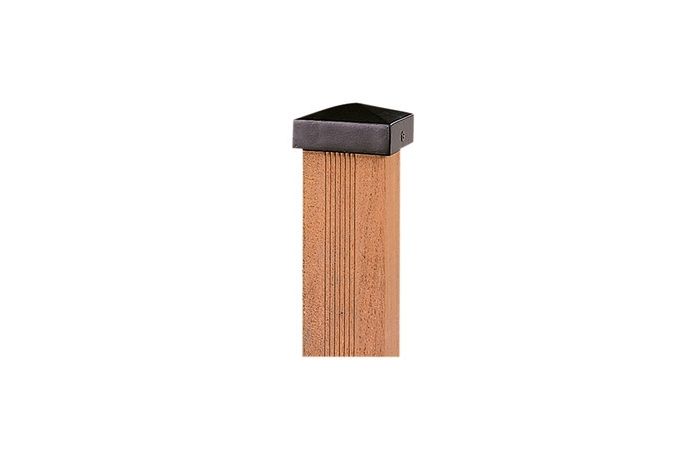 Paalornament piramide zwart 7x7cm
