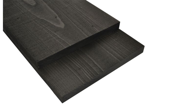Vlotdelen / potdekselplanken zwart geïmpregneerd 25x275x5000mm